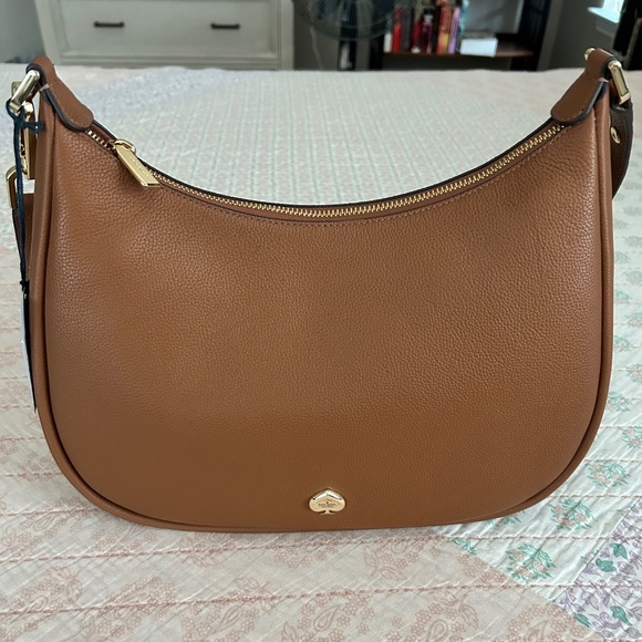 Kate Spade Kayla Large Leather Shoulder Bag Purse Warm Gingerbread Brown NWT 😍 - Picture 1 of 16